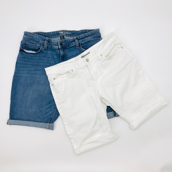 GAP Pants - 2 Pair GAP Bermuda Shorts Blue Jean & White 8/29